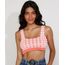 Top-Cropped-de-Trico-Feminino-Estampado-Xadrez-Vichy-Alca-Larga-Decote-Redondo-Coral-9972540-Coral_1