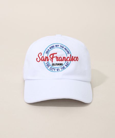 Bone-Masculino-Aba-Curva-com-Bordado--San-Francisco--Branco-9981504-Branco_1