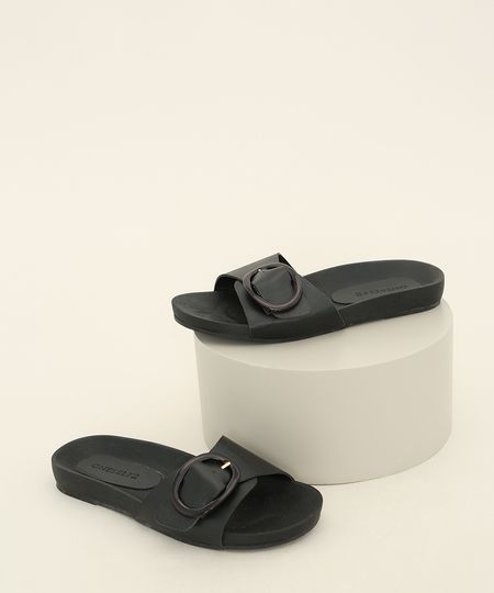 Rasteirinha-Feminina-Slide-Oneself-com-Fivela-Preta-9982245-Preto_1