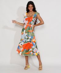 Vestido-Feminino-Midi-Estampado-de-Folhagem-com-Babado-e-Cinto-Corda-Sem-Manga-Multicor-9976258-Multicor_3