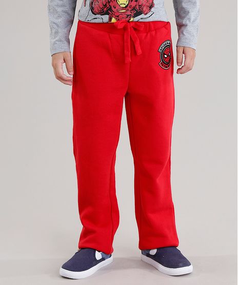 Calca-Infantil-Homem-Aranha-em-Moletom-com-Bolsos-em-Algodao---Sustentavel-Vermelha-8474540-Vermelho_1