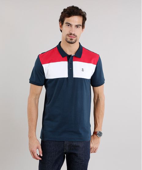 Polo-Masculina-com-Recortes-e-Bordado-Manga-Curta-Azul-Marinho-8757729-Azul_Marinho_1