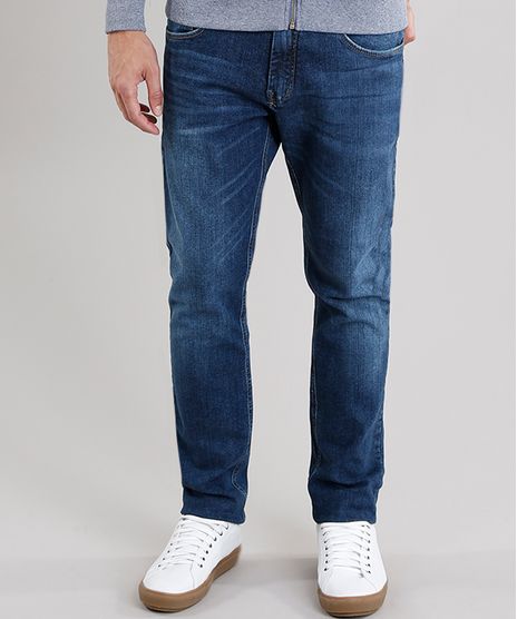 Calca-Jeans-Masculina-Slim-com-Bolsos-Azul-Escuro-8762761-Azul_Escuro_1