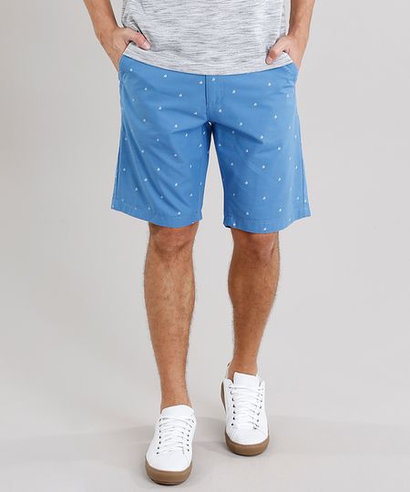 Bermuda-Masculina-Reta-Estampada-de-Barcos-com-Cinto-Cadarco-Listrado-com-Bolsos-Azul-8773047-Azul_1