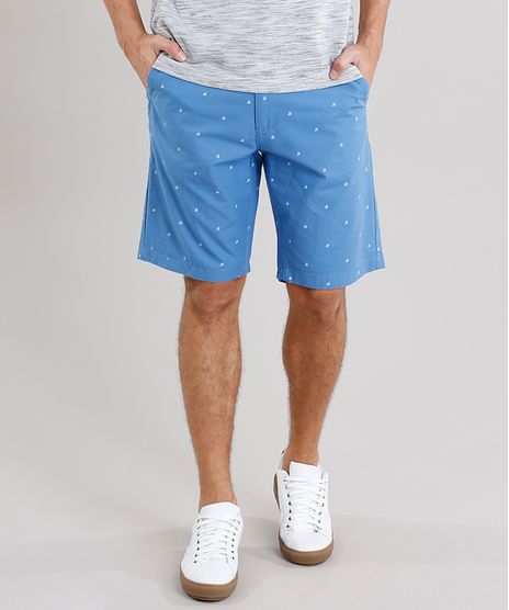 Bermuda-Masculina-Reta-Estampada-de-Barcos-com-Cinto-Cadarco-Listrado-com-Bolsos-Azul-8773047-Azul_1