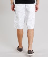 Bermuda-Masculina-Reta-Estampada-de-Folhagem-com-Bolsos-Off-White-8761832-Off_White_2