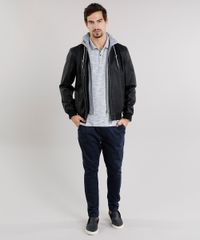 Jaqueta-Masculina-Bomber-2-em-1-com-Capuz-Removivel-em-Moletom-Preta-8851701-Preto_3