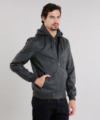 Jaqueta-Masculina-Bomber-2-em-1-com-Capuz-Removivel-em-Moletom-Chumbo-8851701-Chumbo_1