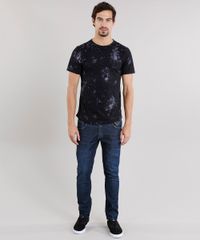 Camiseta-Masculina-Slim-Fit-Estampada-Floral-Manga-Curta-Gola-Careca-Preto-8969826-Preto_3
