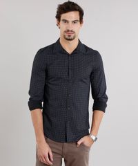 Camisa-Masculina-Slim-Estampada-Manga-Longa-Preta-8856185-Preto_1