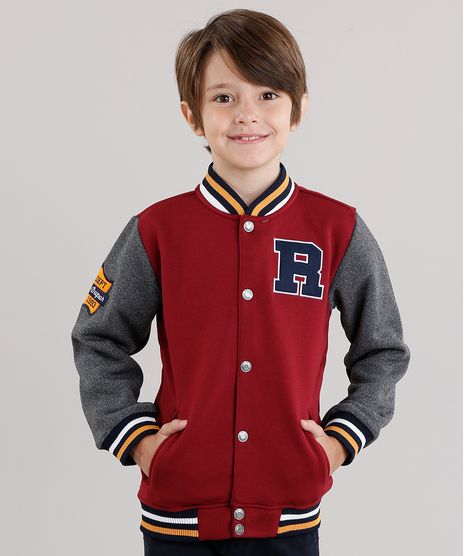 Jaqueta-Infantil-Bomber-College-em-Moletom-com-Bolsos-Vinho-8852334-Vinho_1