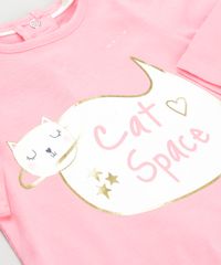 Conjunto-Infantil-de-Blusa-com-Babado-Manga-Longa-Rosa---Calca-Legging-Estampada-de-Gatinha-em-Algodao---Sustentavel-Preta-8878529-Preto_4
