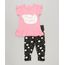 Conjunto-Infantil-de-Blusa-com-Babado-Manga-Curta-Rosa---Calca-Legging-Estampada-de-Gatinha-em-Algodao---Sustentavel-Preta-8880227-Preto_1