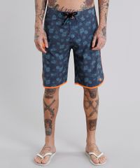 Bermuda-Surf-Masculina-Estampada-de-Folhagens-com-Bolso-Verde-Escuro-8909856-Verde_Escuro_1