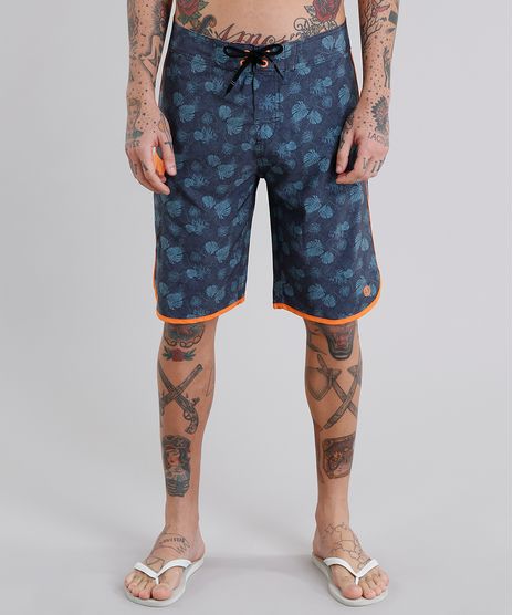 Bermuda-Surf-Masculina-Estampada-de-Folhagens-com-Bolso-Verde-Escuro-8909856-Verde_Escuro_1