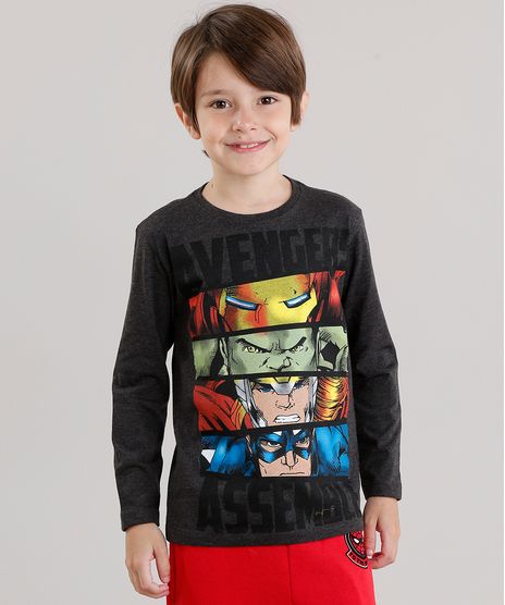 Camiseta-Infantil-Herois-Os-Vingadores-Manga-Longa-Gola-Careca-Cinza-Mescla-Escuro-9043376-Cinza_Mescla_Escuro_1
