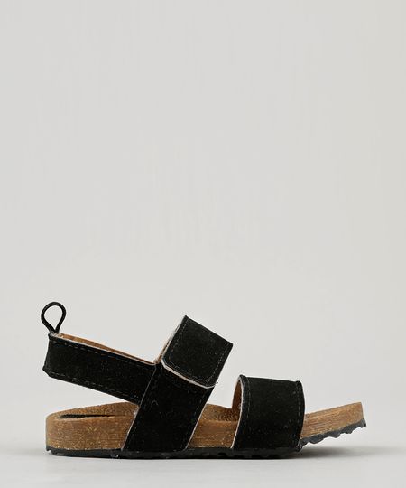 Sandalia-Papete-Infantil-em-Suede-com-Velcro-Preta-9142685-Preto_1