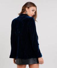 Blazer-Feminino-em-Veludo-com-Bolso-Gola-Smoking-Verde-8860353-Verde_2