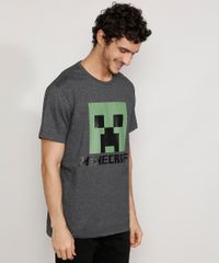 Camiseta-Masculina-Manga-Curta-Gola-Careca-Creeper-Minecraft-Cinza-Mescla-Escuro-9982203-Cinza_Mescla_Escuro_1
