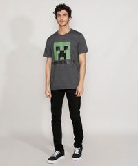 Camiseta-Masculina-Manga-Curta-Gola-Careca-Creeper-Minecraft-Cinza-Mescla-Escuro-9982203-Cinza_Mescla_Escuro_3