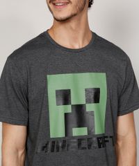 Camiseta-Masculina-Manga-Curta-Gola-Careca-Creeper-Minecraft-Cinza-Mescla-Escuro-9982203-Cinza_Mescla_Escuro_5