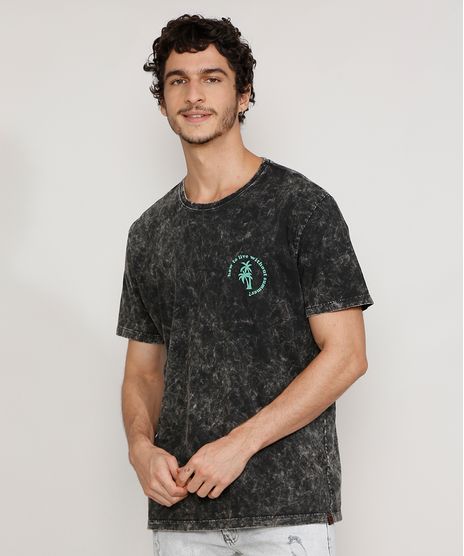 Camiseta-Masculina-Marmorizada-Manga-Curta-Gola-Careca-com-Coqueiro-Preta-9981541-Preto_1