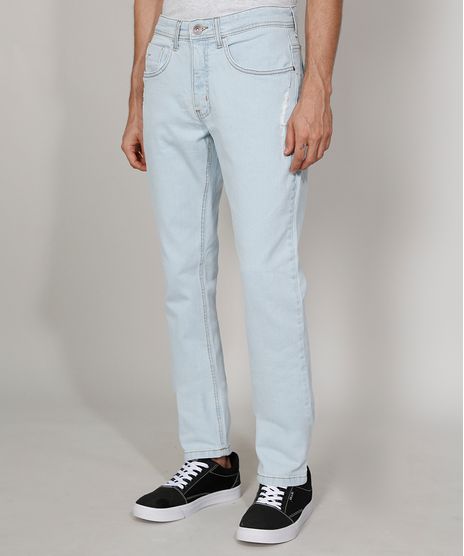 Calca-Jeans-Masculina-Slim-com-Puidos-Azul-Claro-9973240-Azul_Claro_1