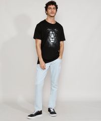 Camiseta-Masculina-Manga-Curta-Gola-Careca-Leao-Preta-9978115-Preto_3