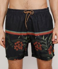 Short-Masculino-com-Estampa-Floral-e-Bolsos-Preto-9974693-Preto_1