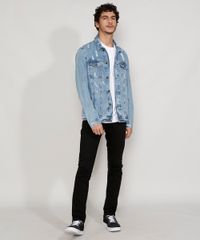 Jaqueta-Jeans-Masculina-Trucker-Destroyed-Marmorizada-com-Bolsos-Azul-Claro-9982039-Azul_Claro_3 Jaqueta-Jeans-Masculina-Trucker-Destroyed-Marmorizada-com-Bolsos-Azul-Claro-9982039-Azul_Claro_3