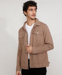 Jaqueta-de-Sarja-Masculina-Trucker-com-Bolsos-Kaki-9961928-Kaki_1