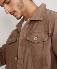 Jaqueta-de-Sarja-Masculina-Trucker-com-Bolsos-Kaki-9961928-Kaki_5
