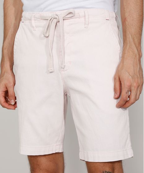 Bermuda-Masculina-Reta-Texturizada-com-Cordao-Rosa-Claro-9983480-Rosa_Claro_1