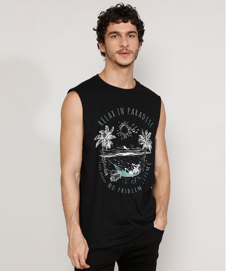 Regata-Masculina-Caveira--Relax-in-Paradise--Gola-Careca-Preta-9971313-Preto_1