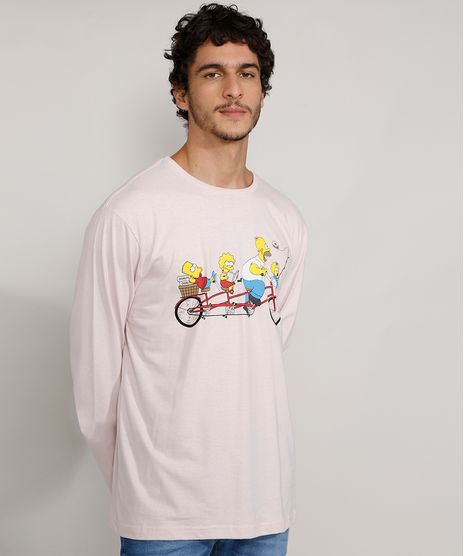 Camiseta-Masculina-Os-Simpsons-Manga-Longa-Gola-Careca-Rosa-Claro-9975511-Rosa_Claro_1