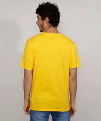 Camiseta-Masculina-Manga-Curta-Gola-Careca-Woodstock-Snoopy-Flocada-Amarela-9976196-Amarelo_4
