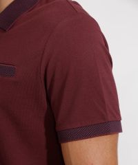 Polo-de-Piquet-Masculina-Tradicional-com-Bolso-Quadriculado-Manga-Curta-Vinho-9948843-Vinho_5