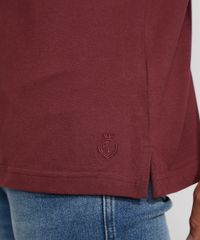 Polo-de-Piquet-Masculina-Tradicional-com-Bolso-Quadriculado-Manga-Curta-Vinho-9948843-Vinho_6