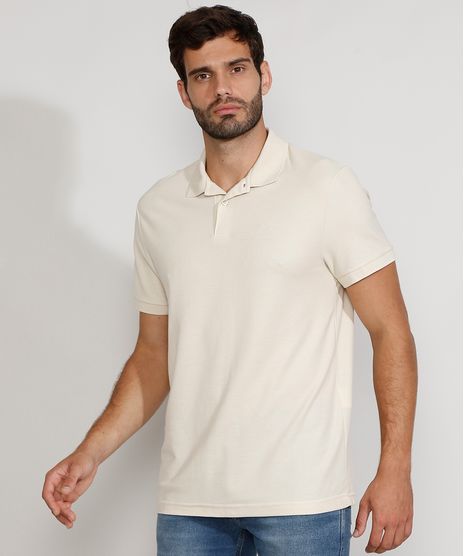 Polo-Masculina-Basica-Comfort-Manga-Curta-Bege-Claro-9449829-Bege_Claro_1