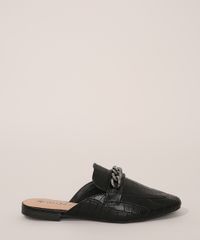 Mule-Feminino-Texturizado-Croco-com-Corrente-Via-Uno-Preto-9983614-Preto_2
