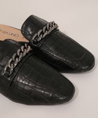 Mule-Feminino-Texturizado-Croco-com-Corrente-Via-Uno-Preto-9983614-Preto_3