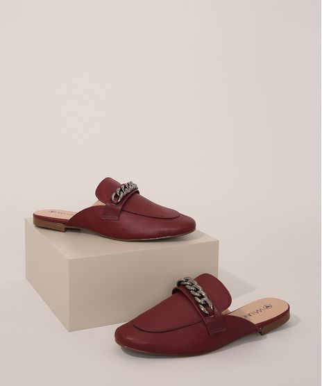 Mule-Feminino-com-Corrente-Via-Uno-Vinho-9983611-Vinho_1