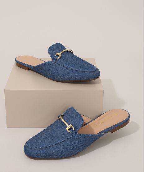 Mule-Feminino-Jeans-com-Fivela-Via-Uno-Azul-9983605-Azul_1