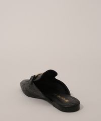 Mule-Feminino-Texturizado-Croco-com-Fivela-Via-Uno-Preto-9983609-Preto_4