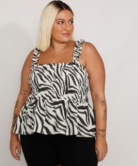 Regata-Feminina-Plus-Size-Mindset-Estampada-Animal-Print-Zebra-com-Babado-Alca-Larga-Decote-Reto-Branca-9985178-Branco_1