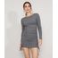 Vestido-Feminino-Mindset-Curto-Canelado-com-Franzidos-Manga-Longa-Cinza-Mescla-Escuro-9987208-Cinza_Mescla_Escuro_1