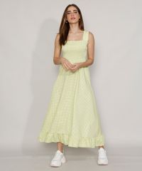 Vestido-Feminino-Mindset-Longo-Estampado-Xadrez-Vichy-Alca-com-Babado-Verde-Claro-9984869-Verde_Claro_1