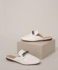 Mule-Feminino-Via-Uno-Texturizado-Croco-com-Corrente-Branco-9983613-Branco_1