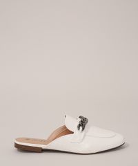 Mule-Feminino-Via-Uno-Texturizado-Croco-com-Corrente-Branco-9983613-Branco_2