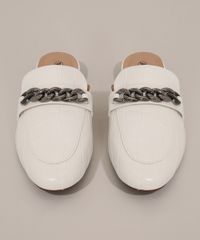 Mule-Feminino-Via-Uno-Texturizado-Croco-com-Corrente-Branco-9983613-Branco_5